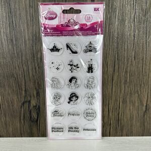 EK Success Disney Princess Clear Stamp Set 18 Pieces Scrapbooking Crafting DIY